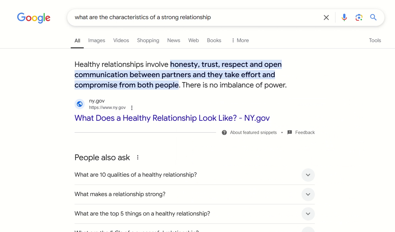 Ungrounded search: relationship advice