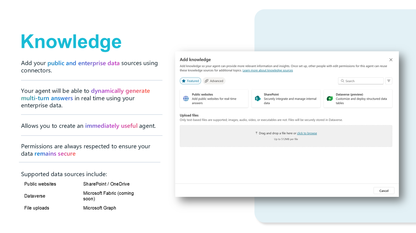 Knowledge sources in Copilot Studio