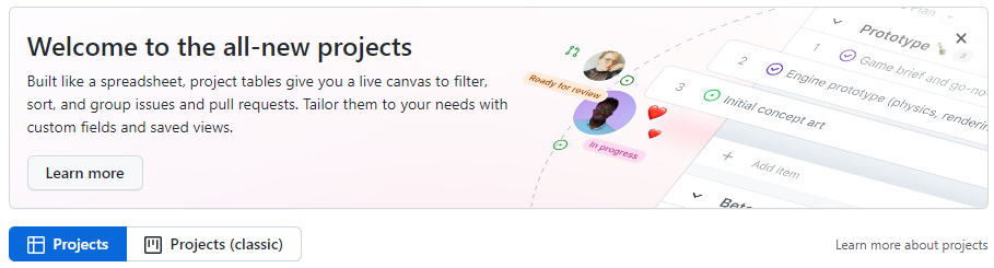 GitHub all-new projects